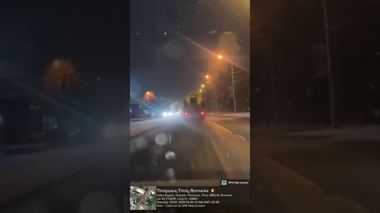 Echipamente în alertă pe străzile Timișoarei.