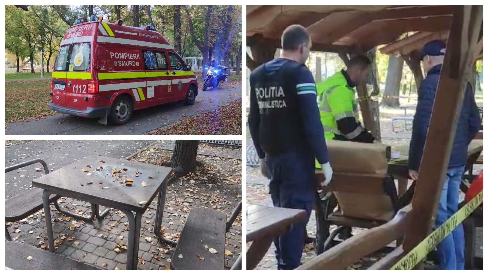 Bărbat înjunghiat în parc