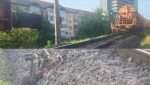 Marfar ,,rupt” în două pe șinele de cale ferată