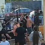 Momentul atacului între două familii de romi filmat