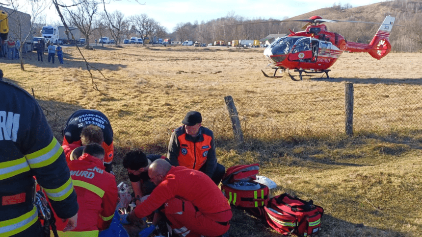 Accident pe un drum din vestul țării