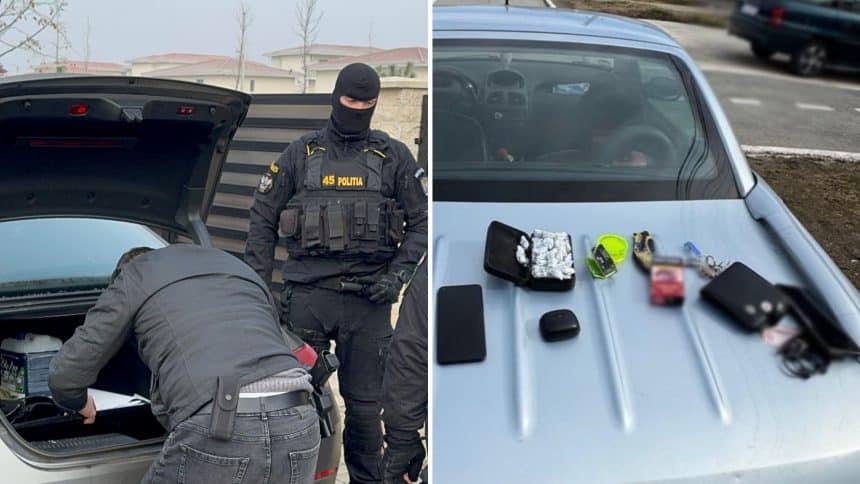 Șofer de 28 de ani oprit în Lugoj sub influența drogurilor, alături de un pasager care deținea substanțe psihoactive.