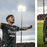 Florinel Coman sărbătorește după ce a marcat un gol spectaculos la debutul său pentru Cagliari în Serie A.