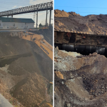 Chesonul de beton al Pasajului Solventul din Timișoara instalat sub liniile de cale ferată, parte dintr-un proiect major de infrastructură.