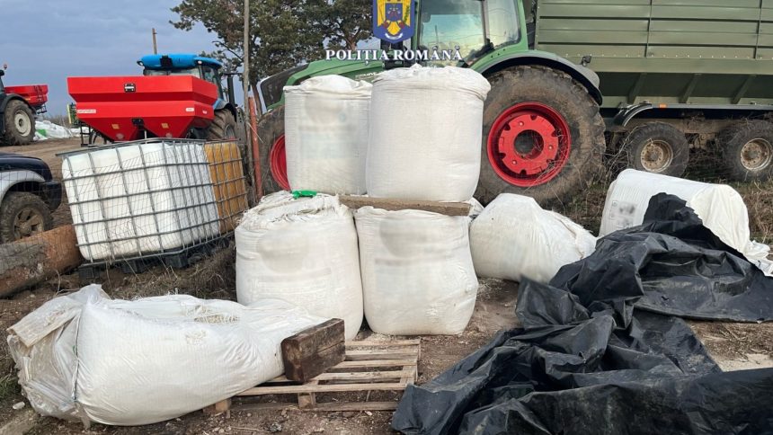 Depozitare necorespunzătoare a 6,6 tone de îngrășământ chimic în Herneacova, descoperită de poliție.