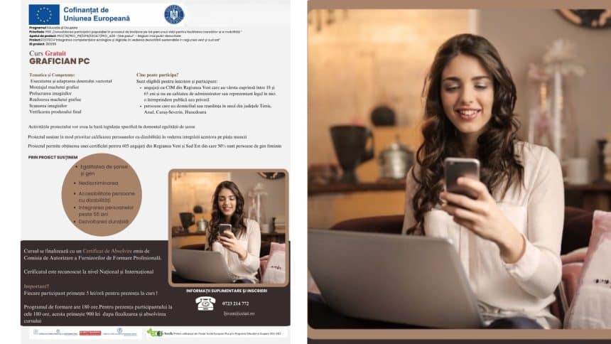 Curs online gratuit de Grafician PC organizat de CCIA Timiș, cu certificare recunoscută și subvenție pentru participanți.