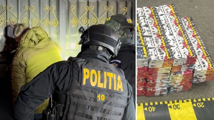 Mascați în timpul unei percheziții domiciliare, într-un dosar de contrabandă cu țigări și alcool în județele Timiș și Caraș-Severin