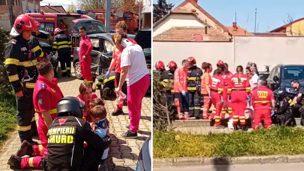 Doi minori au ajuns la spital după ce mașina în care se aflau nu a respectat indicațiile rutiere.