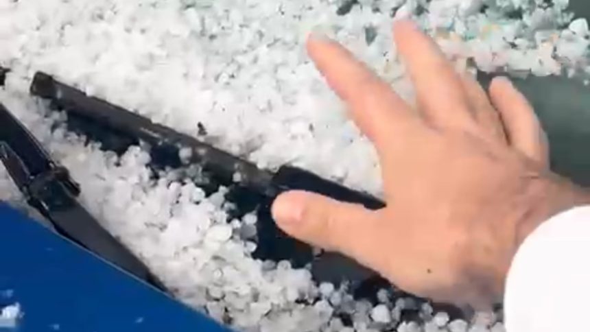 Grindină puternică la Timișoara