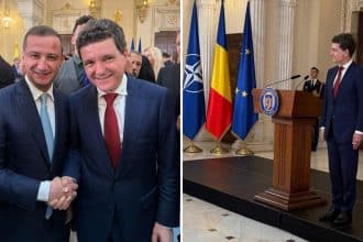 Nicușor Dan la ceremonia de învestire ca președinte al României, alături de oficiali