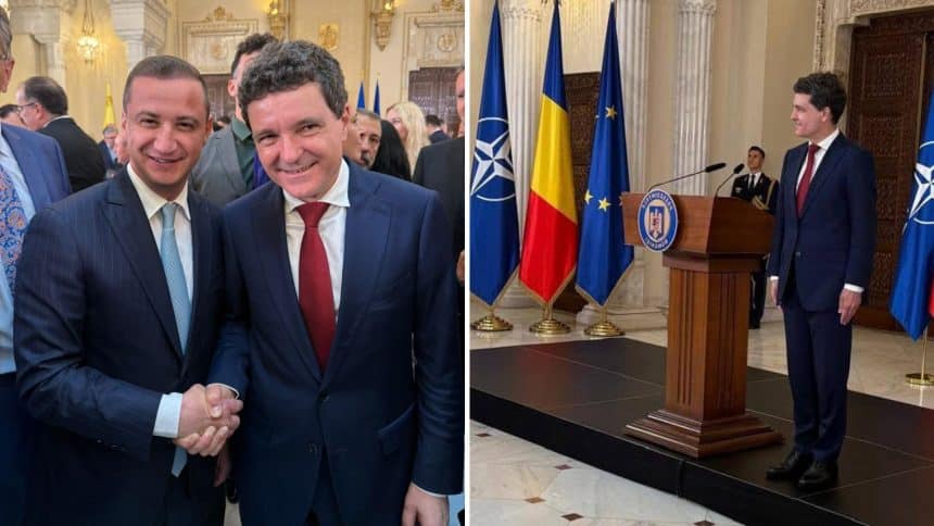 Nicușor Dan la ceremonia de învestire ca președinte al României, alături de oficiali