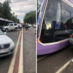 Accident rutier cu cinci mașini și un tramvai la Pădurea Verde din Timișoara, mai 2025