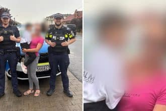 Polițiști din Timiș protejează o fetiță de 6 ani speriată de furtună și pană de curent