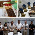 Studenți ai Facultății de Inginerie Alimentară din Timișoara prezentând produse alimentare inovatoare și tradiționale premiate la FIAStudentFest 2025.