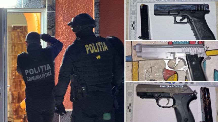 Polițiști descoperă arme neletale și substanțe psihoactive în urma unei percheziții la Birda, județul Timiș.