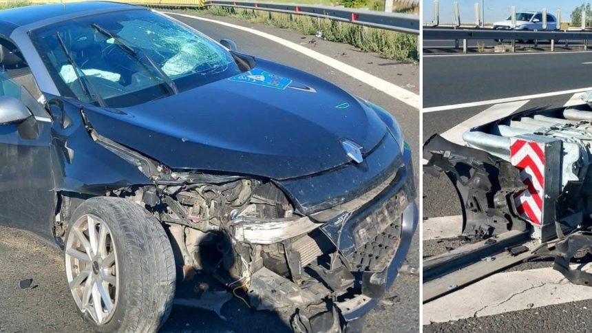 Accident pe Autostrada A1, aproape de Remetea Mare, două persoane rănite