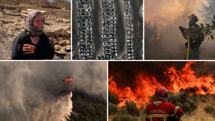 Incendii de vegetație în sudul Europei, echipe de pompieri și aeronave luptă cu flăcările în Grecia, Spania și Muntenegru.