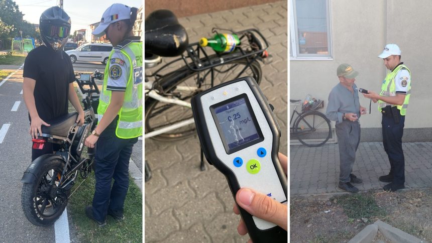 Polițiști rutieri din Timiș opresc în trafic pietoni, bicicliști și trotinetiști pentru verificări și aplică sancțiuni