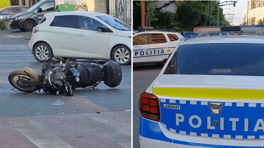Intersecția Mareșal Constantin Prezan – Calea Martirilor din Timișoara, locul accidentului dintre un autoturism și o motocicletă.