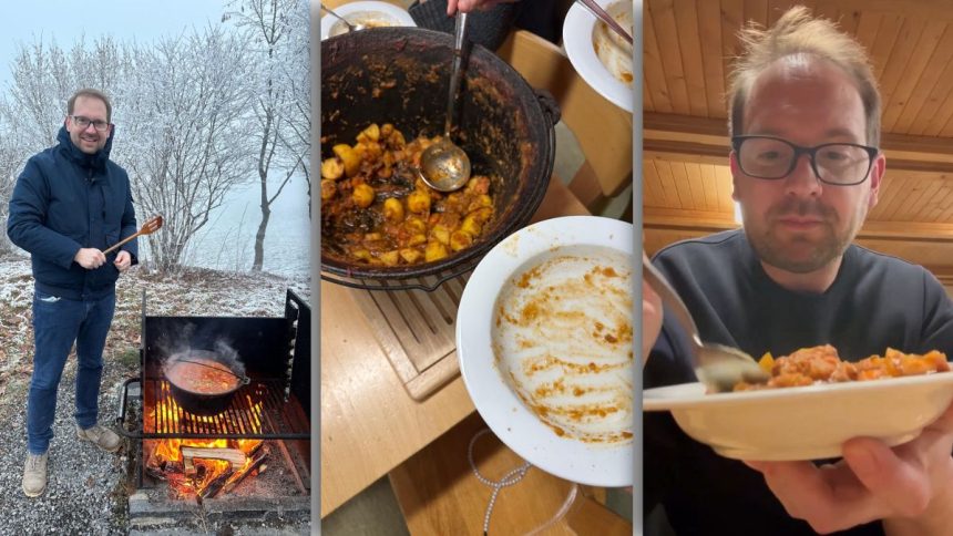 Dominic Fritz își celebrează ziua de naștere și cetățenia română printr-un gest simbolic: primul ceaun bănățean din viața sa