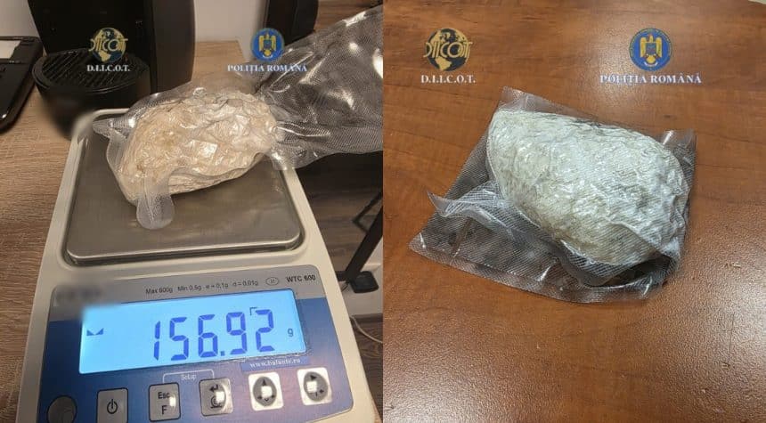 Prindere în flagrant a unui traficant de droguri de mare risc care vindea substanță cristalină 2CMC