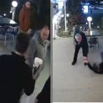 Captură de pe camerele de supraveghere din Deva surprinzând momentul altercației dintre doi bărbați