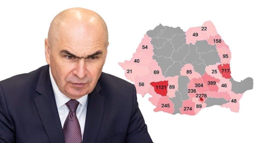 Premierul Ilie Bolojan prezentând datele despre programul de subvenții pentru șomeri și discrepanțele dintre județul Timiș și restul țării