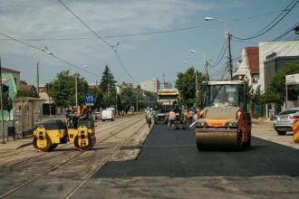 Șantier pe Bulevardul Liviu Rebreanu