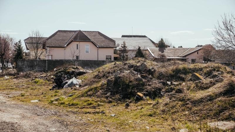 Echipe de salubritate curățând un teren de 2 hectare lângă Lacul Balaurul din Timișoara pentru transformarea în zonă de recreere.