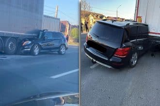 Accident lângă Timișoara la Remetea Mare, mașină înfiptă într-un TIR după ce un șofer de 20 de ani a pierdut controlul direcției