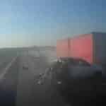 Intervenție de urgență la km 504: Echipajele de descarcerare și elicopterul medical au fost mobilizate pe sensul Timișoara – Arad.