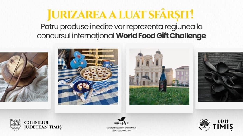 Produsele locale din Banat selectate pentru marea finală World Food Gift Challenge 2026 din Creta: islere, vin de fructe și obiecte de design.