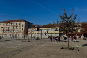 Randare a noului corp de clădire de la Școala Gimnazială nr. 7 Sfânta Maria din Timișoara, proiect finanțat cu 5 milioane de euro din fonduri europene.
