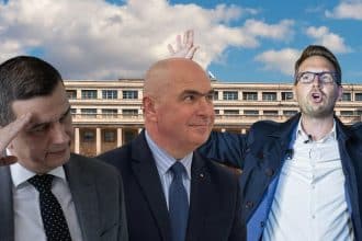 Sorin Grindeanu și liderii PSD Timiș votând în unanimitate la Consiliul Județean pentru retragerea sprijinului politic premierului Ilie Bolojan.