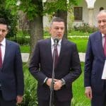 Sorin Grindeanu oferind declarații de presă la Palatul Cotroceni după consultările cu președintele Nicușor Dan despre viitorul guvernului.
