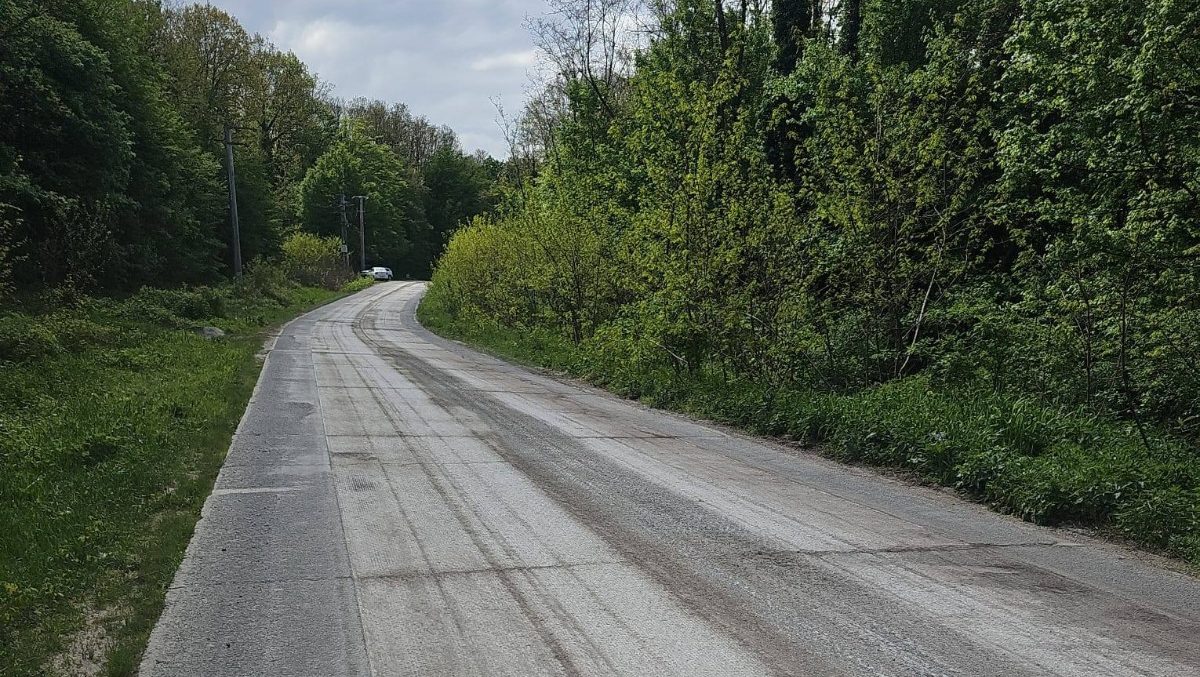 Utilaje de asfaltare pe sectorul de drum de 9 kilometri dintre Făget și județul Arad, în direcția Săvârșin.