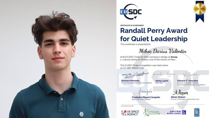 Darius Mihoc, elev la Colegiul Național Bănățean, selectat pentru marea finală de inginerie aerospațială din SUA.