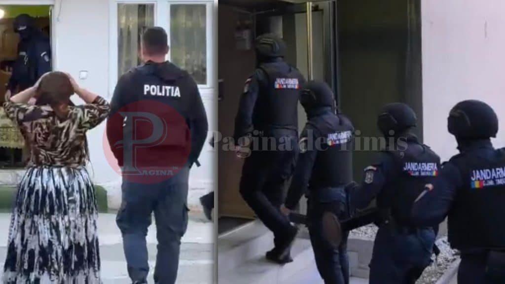 Polițiști din cadrul SICE Timiș verificând pachete cu haine contrafăcute găsite în containere la marginea Timișoarei.