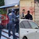 Echipe de intervenție ale IPJ Timiș efectuând percheziții la sediul unei firme într-un dosar de obținere ilegală de fonduri.