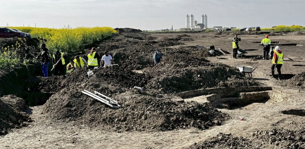 vatră de foc a sarmaților descoperită pe traseul Centurii Vest Timișoara, sistem antic de încălzire sub podea