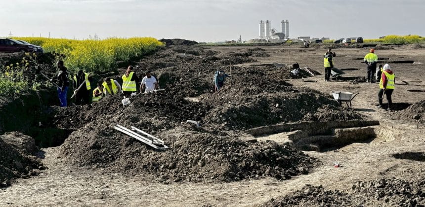 vatră de foc a sarmaților descoperită pe traseul Centurii Vest Timișoara, sistem antic de încălzire sub podea