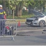 Motociclist proiectat pe contrasens după un accident în lanț, în Timișoara