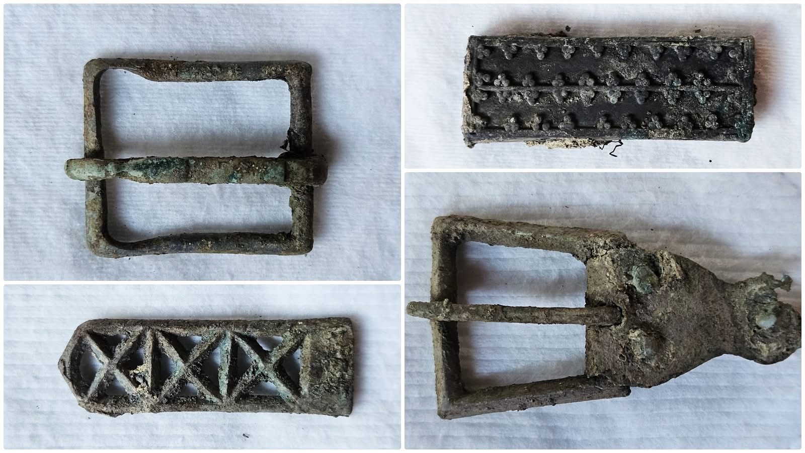 Arheologi excavând mormântul unui războinic avar îngropat alături de calul său, pe șantierul Centurii Timișoara Vest.