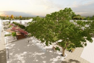 Proiect de modernizare în centrul orașului Sânnicolau Mare: pavaj din piatră naturală, spații verzi și sistem de iluminat LED.