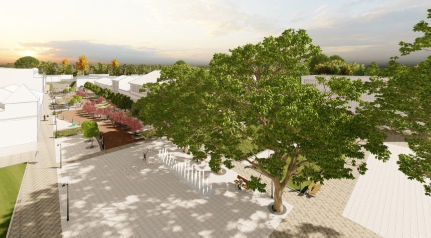 Proiect de modernizare în centrul orașului Sânnicolau Mare: pavaj din piatră naturală, spații verzi și sistem de iluminat LED.