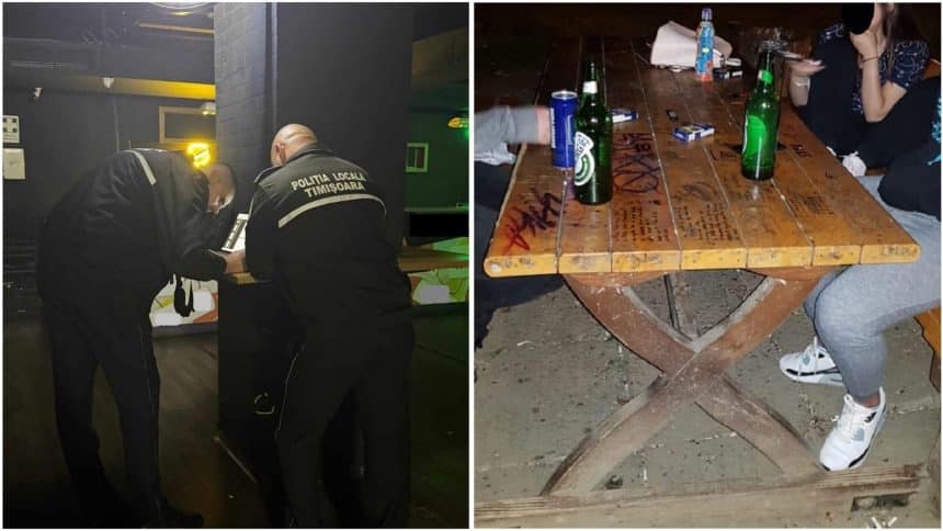 Echipaj al Poliției Locale Timișoara în misiune de control pentru respectarea orelor de liniște în cartierele orașului.
