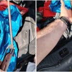 O armă neletală cu aer comprimat calibru 4.5 mm confiscată de polițiști în urma unui control în trafic sau târg.