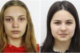 Fotografii de identificare ale celor două minore, Andreea Iasmina Văduva și Denisa Nicoleta Moise, dispărute în Deva.