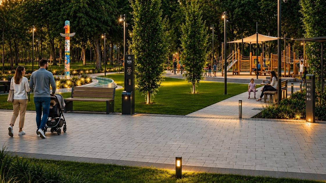 Copii jucându-se la locurile de joacă din Parcul Copiilor din Timișoara, vizat de un nou proiect PNL de modernizare.