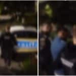 Mașină de intervenție a Poliției Române cu semnalele luminoase aprinse, în timpul unei misiuni de urgență.